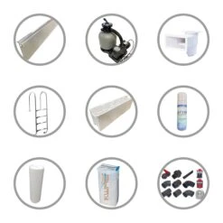 KWAD Styropor Pool Gran Canaria Komplettset 6,0 X 3,0 X 1,5m Mit 0,8 Mm Innenhülle Grau Inkl. Edelstahlleiter -Poolwelt Verkauf 50002 KWAD Zubehoer