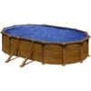 GRE Stahlwandpool Oval High Line 610x375x132 Cm, Stahl 0,45 Mm Holzoptik, Folie 0,4 Mm Blau, Overlap -Poolwelt Verkauf 501010446 gre 610 375 132 01