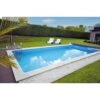 KWAD Styropor Pool De Luxe Komplettset 8,0 X 4,0 X 1,5m Mit 0,8 Mm Innenhülle Sand Inkl. Edelstahlleiter -Poolwelt Verkauf 50102 kwad pool blaue folie