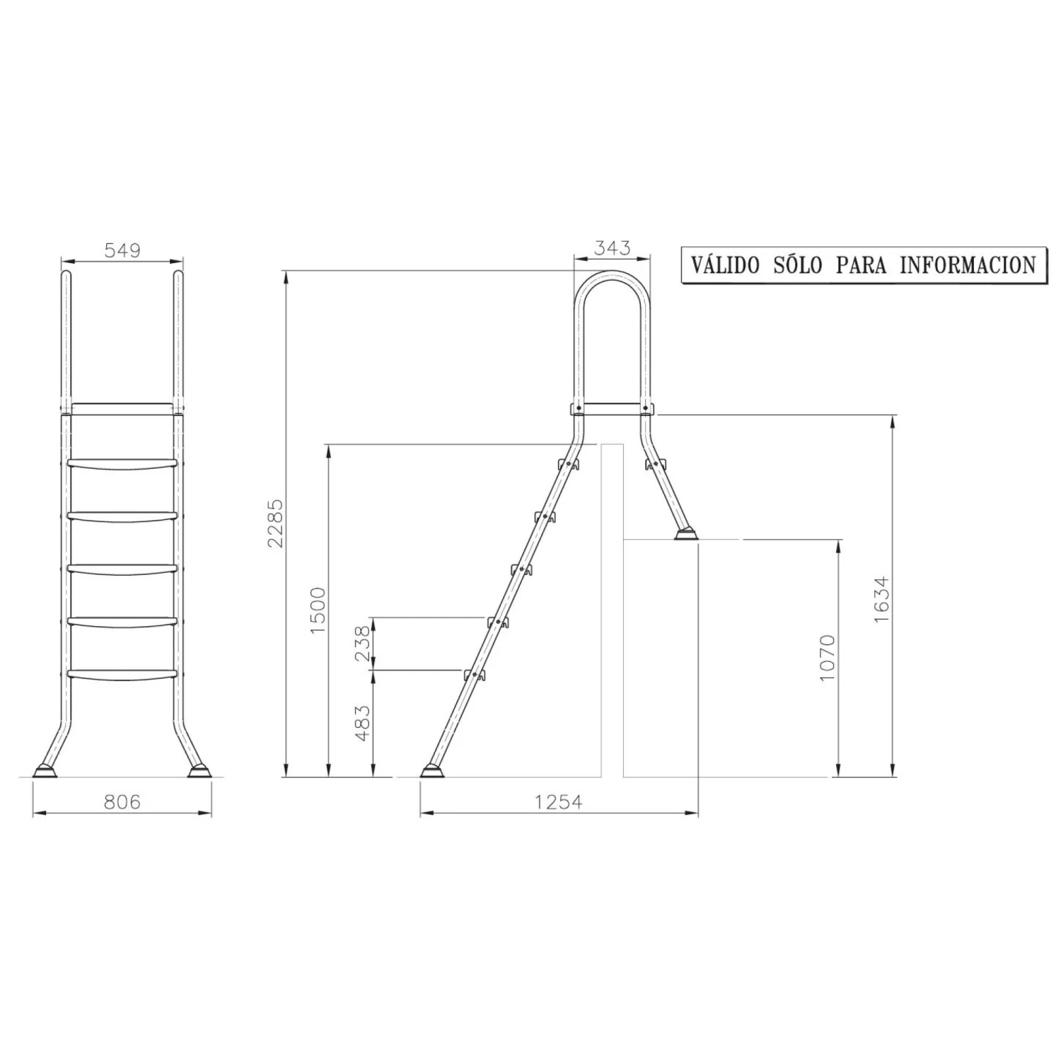 Waterman Poolleiter Edelstahl Für Halbhochbecken Mit 150 Cm Höhe 4 Waterman Poolleiter Edelstahl Für Halbhochbecken Mit 150 Cm Höhe – Bild 2