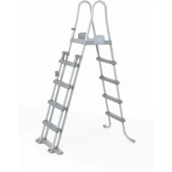 GRE Stahlwandpool Set (6-teilig) Hoch Rund High Line 460 X 132 Cm, Stahl 0,45 Mm Weiß Folie 0,4 Mm Blau -Poolwelt Verkauf 58332 Leiter 4