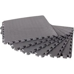 SUMMER FUN Bodenschutzmatten, Grau, 500x500x8mm (8 Stück Im Set = 2qm) -Poolwelt Verkauf Bodenschutzmatte grau gruppe freisteller heissner