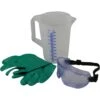 Chemie-Sicherheitsmess-Set- Messbecher, Schutzbrille, Schutzhandschuh, Web Shop -Poolwelt Verkauf Chemie Sicherheits und Dosierset