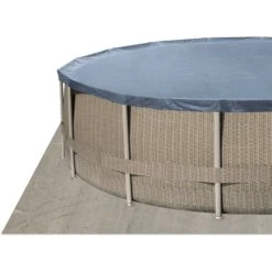 Polygroup Summer Waves Frame Pool Set Rattan Braun 427 X 107 Cm (3000130) -Poolwelt Verkauf Covergroundcloth P4J FramePool 1