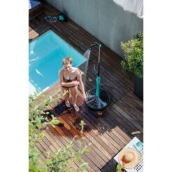 Dusche Sunny Style Premium 8l, Aquamarin -Poolwelt Verkauf Dusche Sunny Premium Style von oben n