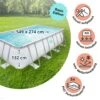 Polygroup Summer Waves Elite Frame Pool Hellgrau Rechteckig 549 X 274 X 132 Cm Solo (3000158) -Poolwelt Verkauf Framepool 3000158 09