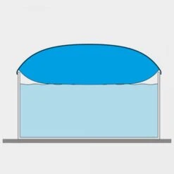 Waterman Luftkissen Poolabdeckung Aufblasbare Abdeckplane Rund Ø 4,5 M Grau/innen Beige Mit Ösen Und Kordelzug -Poolwelt Verkauf Luftkissen Abdeckplane 05 1