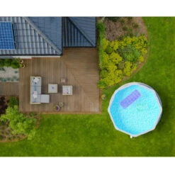 Stahlwandpool Rund Classic (breiter Handlauf) 450x120cm, Stahl 0,4mm Weiß, Folie 0,3mm Blau, Overlap -Poolwelt Verkauf Planet Pool Stahlwandpool Classic weiss blau MS 07