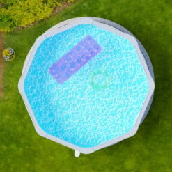 Stahlwandpool Rund Classic (breiter Handlauf) 450x120cm, Stahl 0,4mm Weiß, Folie 0,3mm Blau, Overlap -Poolwelt Verkauf Planet Pool Stahlwandpool Classic weiss blau MS 08