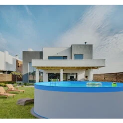 Waterman Stahlwandpool Rund 350x90 Cm, Stahl 0,3 Mm Weiß, Folie 0,2 Mm Blau, Overlap -Poolwelt Verkauf Planet Pool Stahlwandpool weiss blau overlap OS 05 3