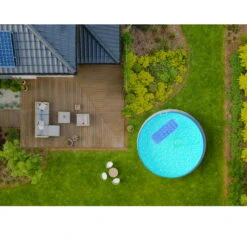 Waterman Stahlwandpool Rund 350x90 Cm, Stahl 0,3 Mm Weiß, Folie 0,2 Mm Blau, Overlap -Poolwelt Verkauf Planet Pool Stahlwandpool weiss blau overlap OS 07 3