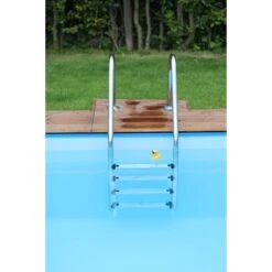 SUMMER FUN Poolleiter Edelstahl Für Tiefbecken Mit 150 Cm Höhe -Poolwelt Verkauf Poolleiter Edelstahl eingebaut