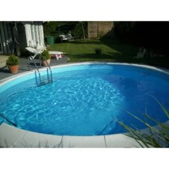 Stahlwandpool Set Rund Brasilia 300x120 Cm, Stahl 0,6 Mm Weiß, Folie 0,6 Mm Blau, Einhängebiese -Poolwelt Verkauf Rundpool Set komplett einbau