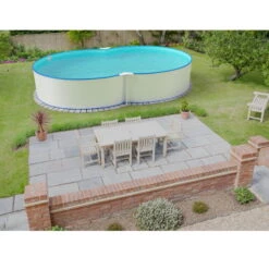 Waterman Stahlwandpool Set (12-teilig) Hoch Achtform 470 X 300 X 120 Cm, Stahl 0,4 Mm Weiß Folie 0,4 Mm Blau -Poolwelt Verkauf S81009MSVS S81010MSVS S8140MSVS Stahlwandbecken Achtform Weiss Blau 02 3