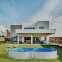 Stahlwandpool Achtform 470x300x120 Cm, Stahl 0,4 Mm Weiß, Folie 0,4 Mm Blau, Einhängebiese -Poolwelt Verkauf S81009MSVS S81010MSVS S8140MSVS Stahlwandbecken Achtform Weiss Blau 04 4