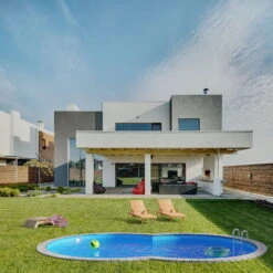 Stahlwandpool Achtform 470x300x120 Cm, Stahl 0,4 Mm Weiß, Folie 0,4 Mm Blau, Einhängebiese -Poolwelt Verkauf S81009MSVS S81010MSVS S8140MSVS Stahlwandbecken Achtform Weiss Blau 05 4