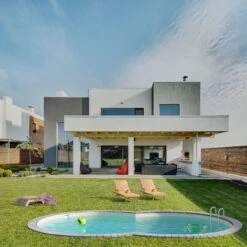 Stahlwandpool Achtform 650x420x120 Cm, Stahl 0,4 Mm Anthrazit, Folie 0,4 Mm Sand, Einhängebiese -Poolwelt Verkauf S81081MSVS S81083MSVS Stahlwandbecken Achtform Athrazit Sand 03 n 2