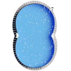 Stahlwandpool Achtform 540x350x120 Cm, Stahl 0,4 Mm Anthrazit, Folie 0,4 Mm Sand, Einhängebiese -Poolwelt Verkauf S81081MSVS S81083MSVS Stahlwandbecken Achtform Athrazit Sand 09 n 1