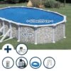 GRE Stahlwandpool Set (6-teilig) Hoch Oval 610 X 375 X 120 Cm, Stahl 0,45mm Steinoptik Folie 0,3mm Blau -Poolwelt Verkauf SETOV610SVS Stahlwandpool Set Ovalform 610x375x120cm k