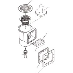 Einbauskimmer Komplett Set Mit Rücklaufdüse, Dichtung Und Teflonband 6 Einbauskimmer Komplett Set Mit Rücklaufdüse, Dichtung Und Teflonband -Poolwelt Verkauf Skizze Einbauskimmer