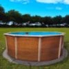 Waterman Stahlwandpool Rund Classic 360x120 Cm, Stahl 0,45 Mm Holzoptik, Folie 0,3 Mm Blau, Overlap -Poolwelt Verkauf Stahlwandpool Classic Holz