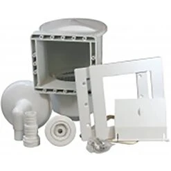 Stahlwandpool Set (5-teilig) Hoch Rund Classic 450 X 120 Cm, Stahl 0,4 Mm Weiß Folie 0,3 Mm Blau -Poolwelt Verkauf Standard Einbauskimmer mit Ruecklaufduese 6