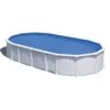 GRE Stahlwandpool Oval High Line 915x470x132 Cm, Stahl 0,45 Mm Weiß, Folie 0,4 Mm Blau, Overlap