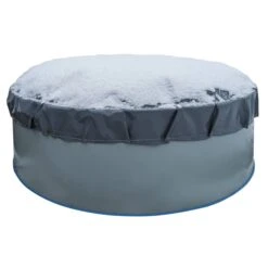 Waterman Luftkissen Poolabdeckung Aufblasbare Abdeckplane Rund Ø 4,2 M Grau/innen Beige Mit Ösen Und Kordelzug -Poolwelt Verkauf luftkissen abdeckplane 02 2