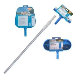 Waterman Stahlwandpool Set (10-teilig) Hoch Achtform 650x420x120 Cm, Stahl 0,4 Mm Anthrazit Folie 0,4 Mm Blau -Poolwelt Verkauf reinigungs set 2